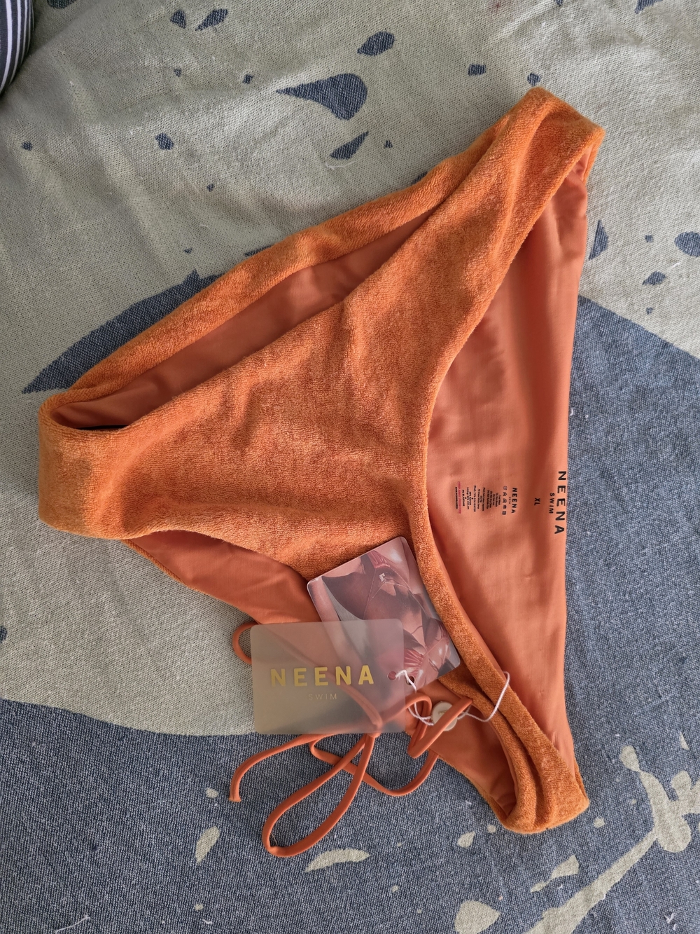 NEENA Orange Terry Bikini Bottoms